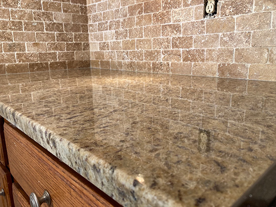 Granite countertop after stain removal