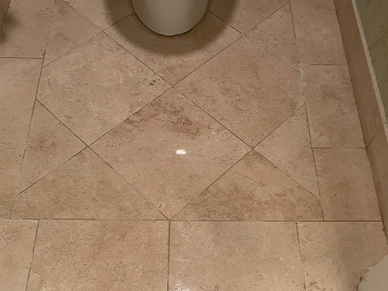 filled holes in travertine