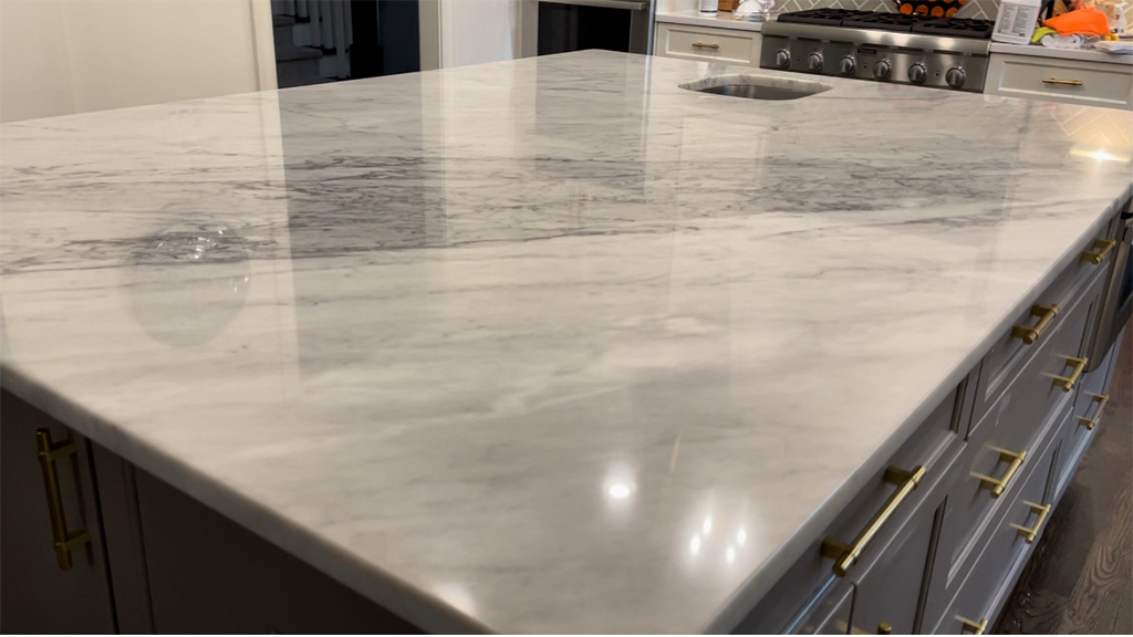 What a difference restoration has made in this countertop.