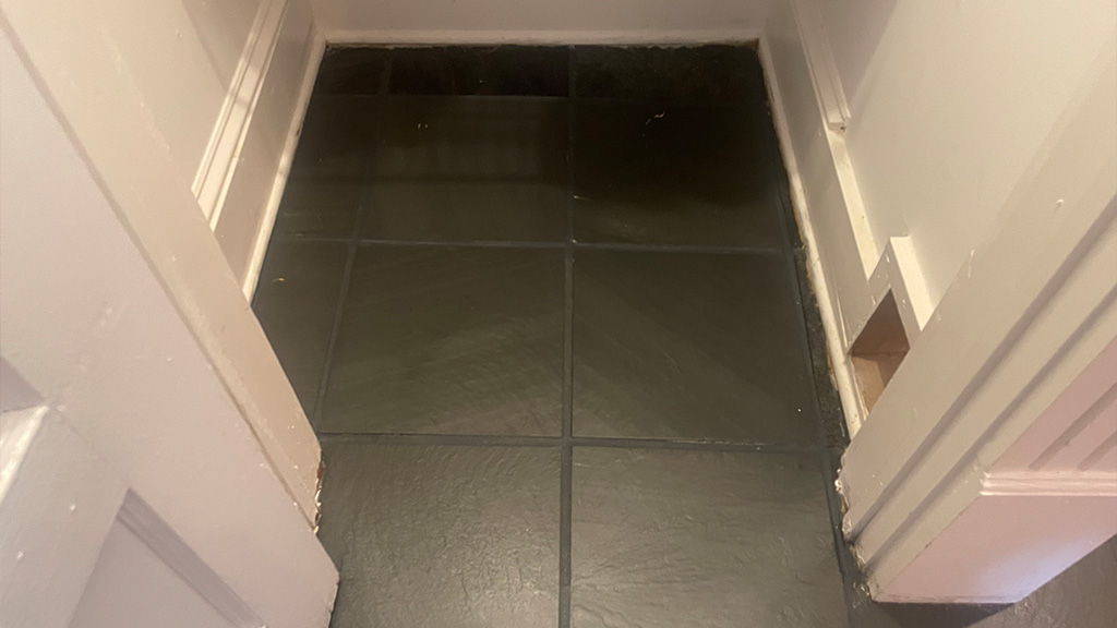 Closet slate floor after restoration