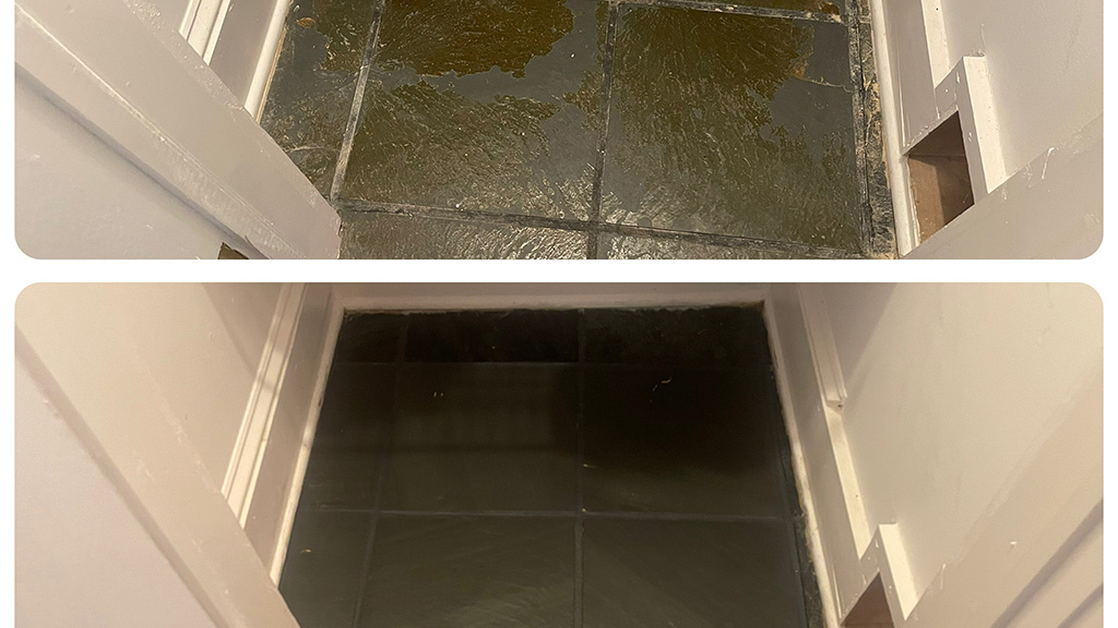 before and after closet floor