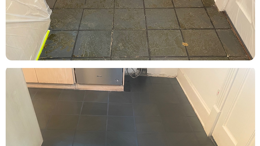 Before and after kitchen floor