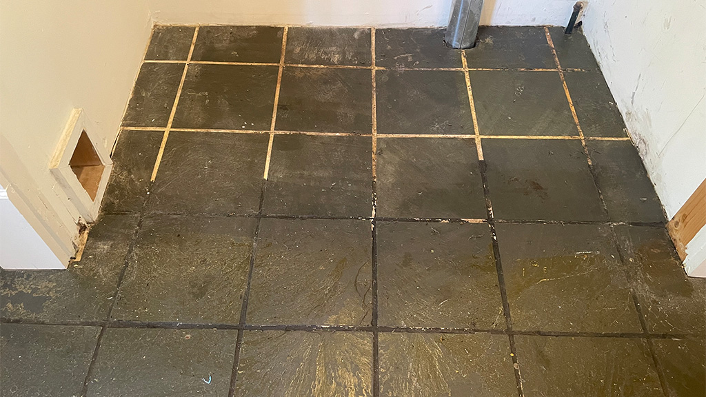 This slate tile in the laundry room needs help